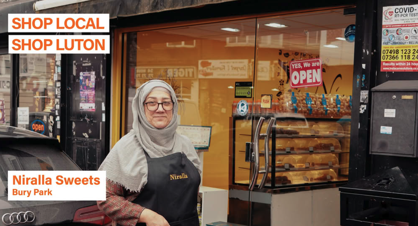 Niralla Sweets shop owner Shazia outside her Bury Park shop
